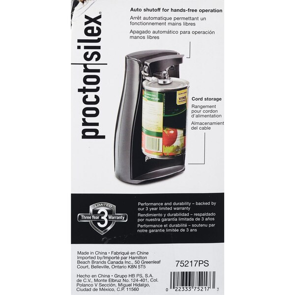 Proctor Silex Power Opener Can Opener, Black