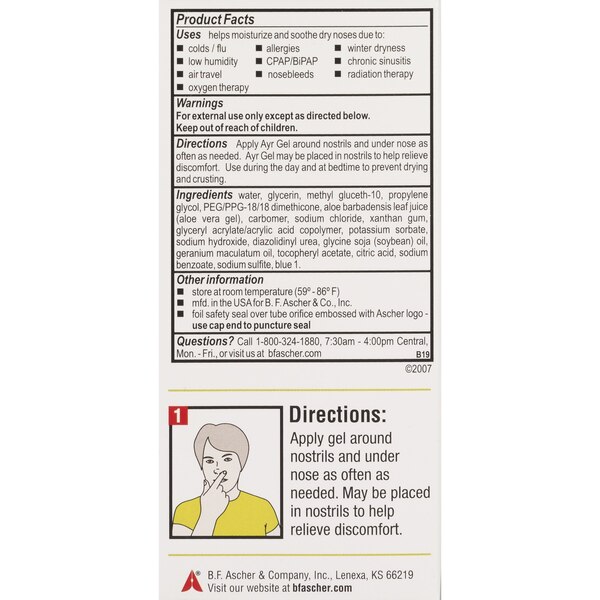 Ayr Saline Nasal Gel with Aloe, 0.5 OZ