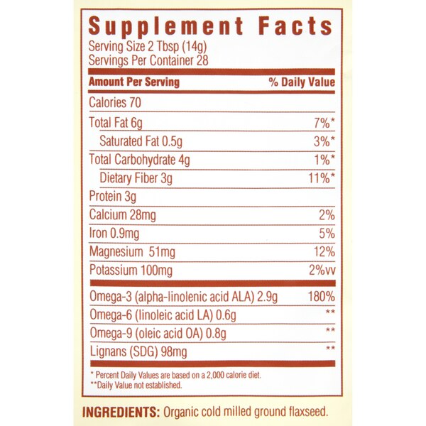 Spectrum Essentials Cold Milled Organic Ground Premium Flax Seed, 14OZ