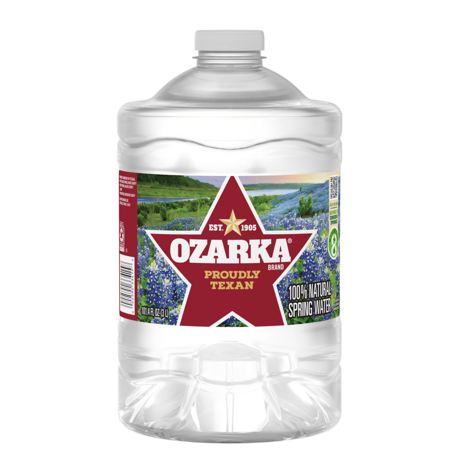 ozarka 100% Natural Spring Water Plastic Jug, 101.4 oz