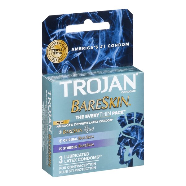 Trojan BareSkin The EveryThin Pack Condoms, 3 CT