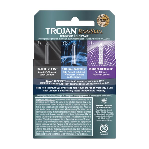 Trojan BareSkin The EveryThin Pack Condoms, 3 CT