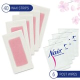 Nair Hair Remover Wax Ready-Strips for Legs & Body, Orchid & Cherry Blossom Extracts, thumbnail image