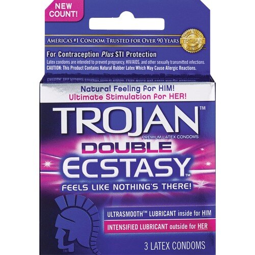 Trojan Double Ecstasy - Condones, 3 u.