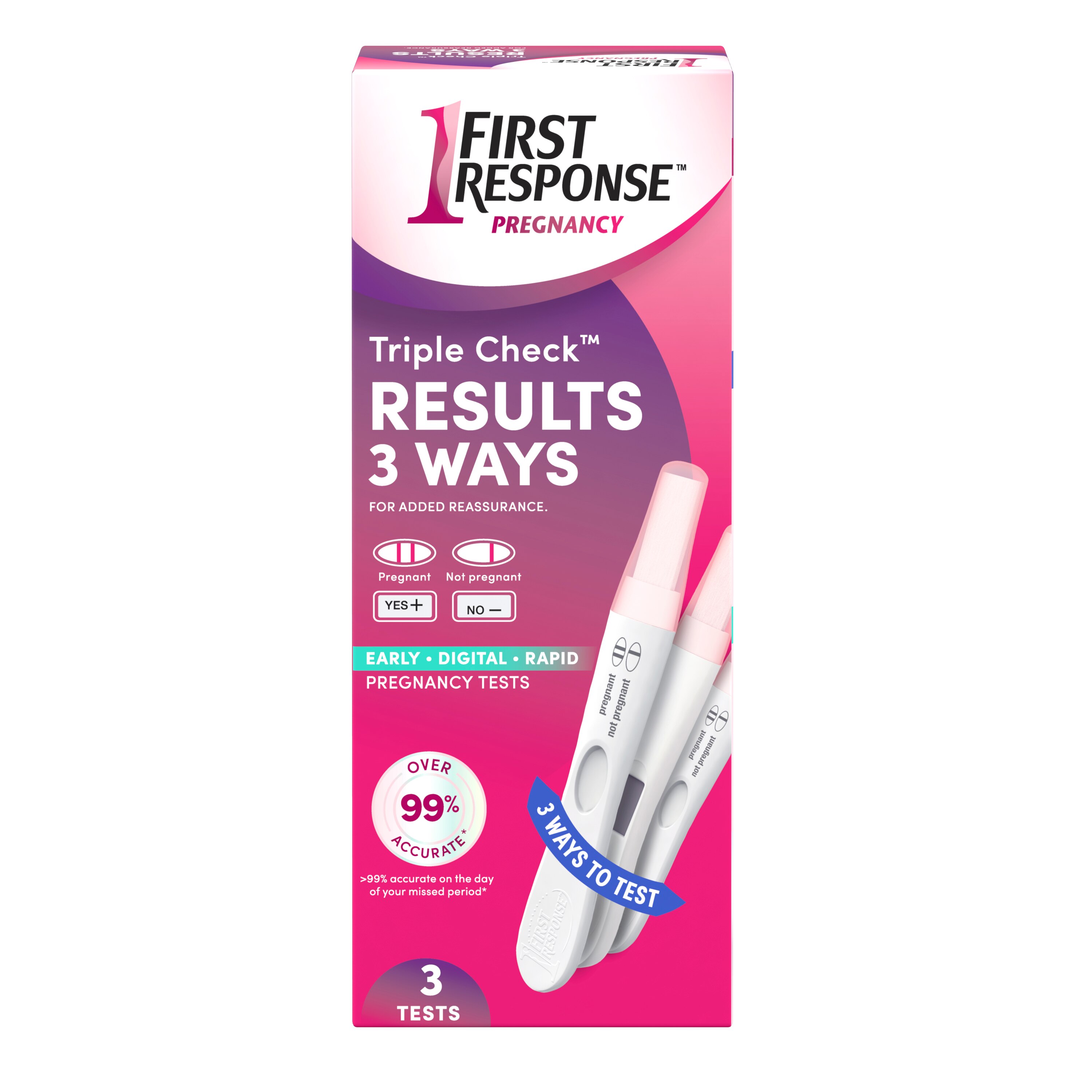 First Response Triple Check - Kit de prueba de embarazo, 3 u.