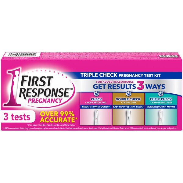 First Response Triple Check Pregnancy Test Kit, 3 CT