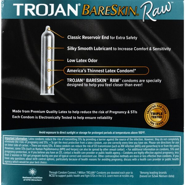 Trojan BareSkin Raw Condoms, 24 CT