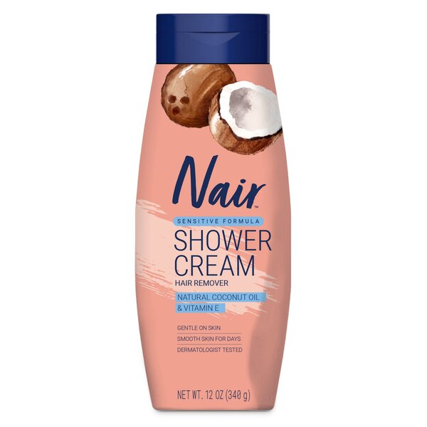 Nair Hair Remover Sensitive Formula Shower Power with Coconut Oil, 12.6 OZ