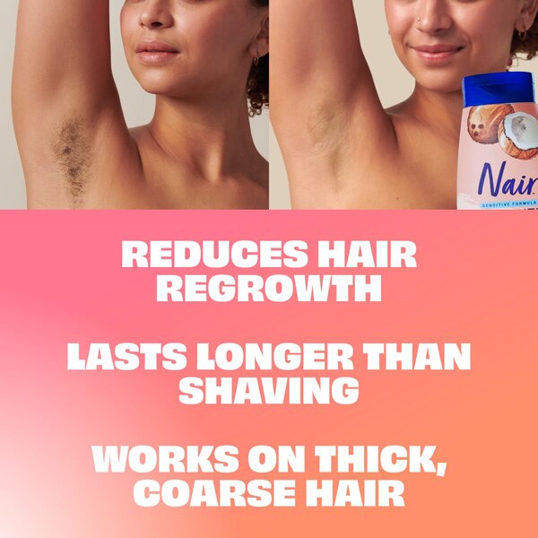 Nair Hair Remover Sensitive Formula Shower Power with Coconut Oil, 12.6 OZ