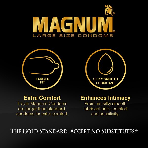Trojan Magnum Large Lubricated Latex Condoms