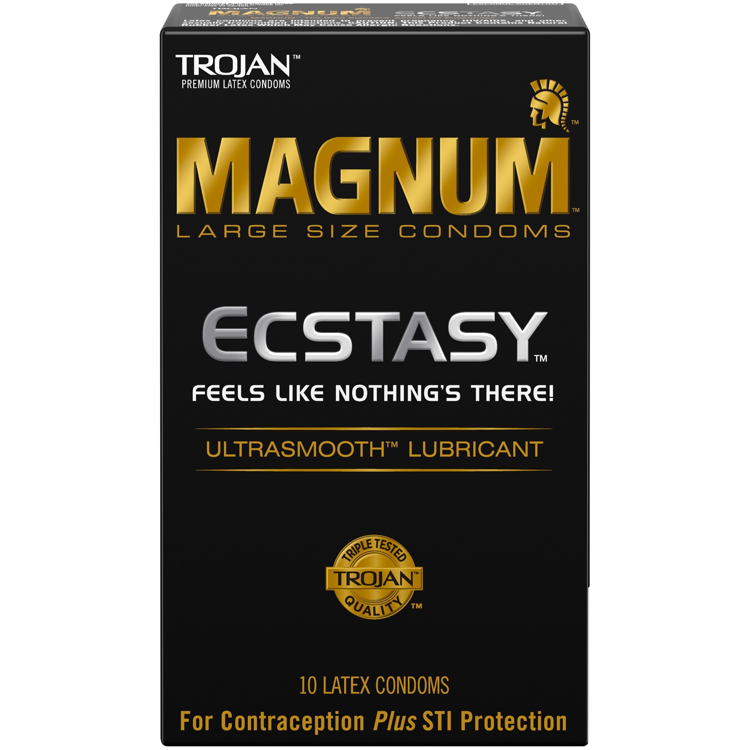 Trojan Magnum Ecstasy UltraSmooth Premium - Condones de látex, 10 u.