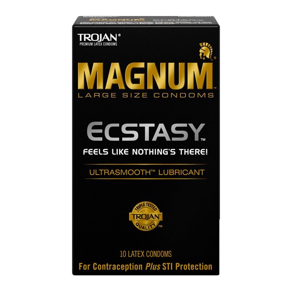 Trojan Magnum Ecstasy UltraSmooth - Condones premium de látex