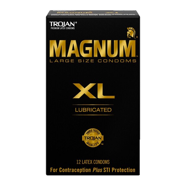 Trojan Magnum XL Lubricated Latex Condoms, 12 CT