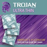 Trojan Ultra Thin, Lubricant Latex Condoms, 12 CT, thumbnail image