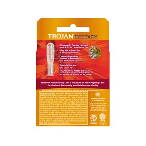 Trojan Ecstasy UltraSmooth Ultra Ribbed Premium Latex Condoms, 3 Count, 10 Count, 26 Count