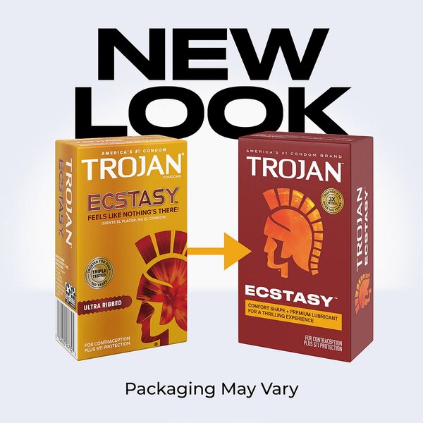 Trojan Ecstasy UltraSmooth Ultra Ribbed Premium Latex Condoms