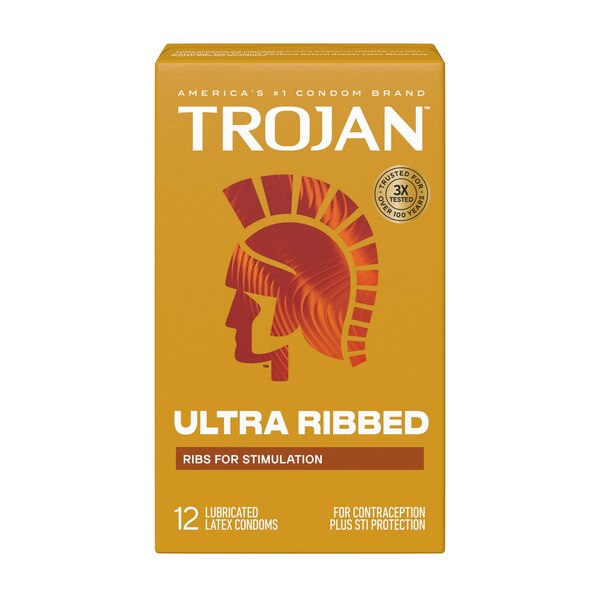Trojan Condoms Ultra Ribbed Lubricated Latex