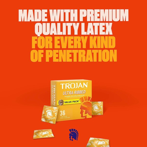 Trojan Condoms Ultra Ribbed Lubricated Latex