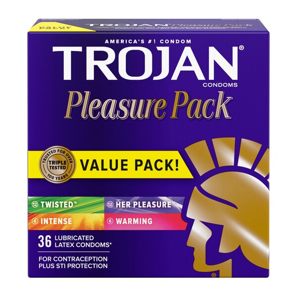 Trojan Pleasure Pack Lubricated Latex Condoms