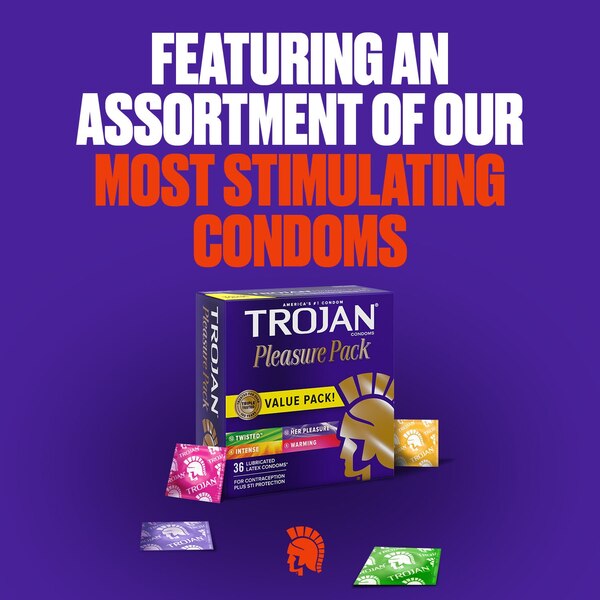 Trojan Pleasure Pack Lubricated Latex Condoms