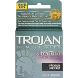 Trojan Ultra Thin Condoms, Travel Pack, 3 CT, thumbnail image