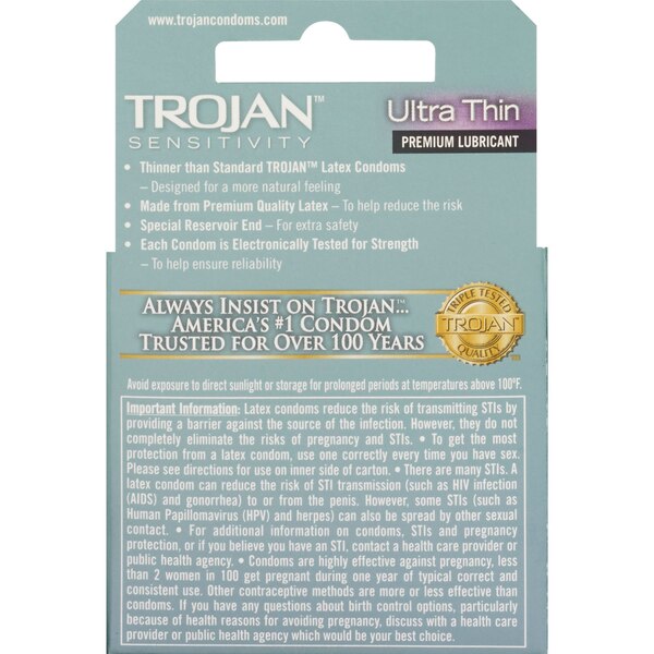 Trojan Ultra Thin Condoms, Travel Pack, 3 CT