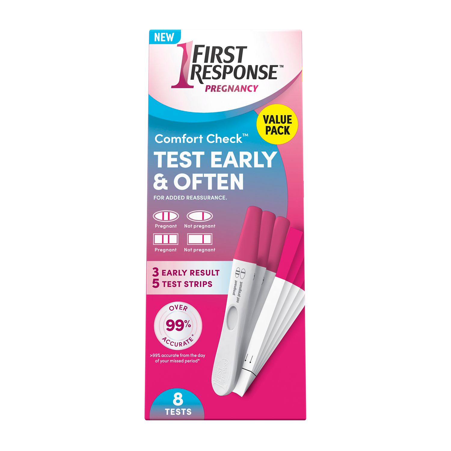 First Response Comfort Check Pregnancy Test, 8 Count