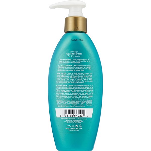 OGX Locking + Coconut Curls Air Dry Cream, 6 OZ
