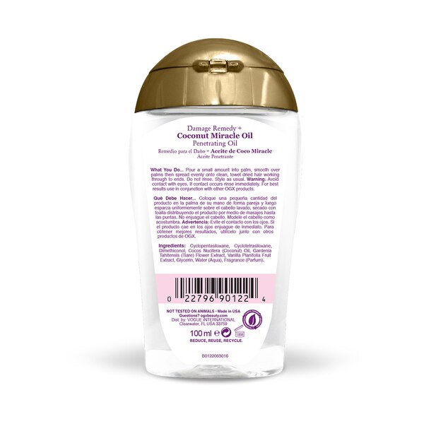 OGX Extra Strength Damage Remedy Coconut Miracle Oil Penetrating Oil, 3.3 OZ