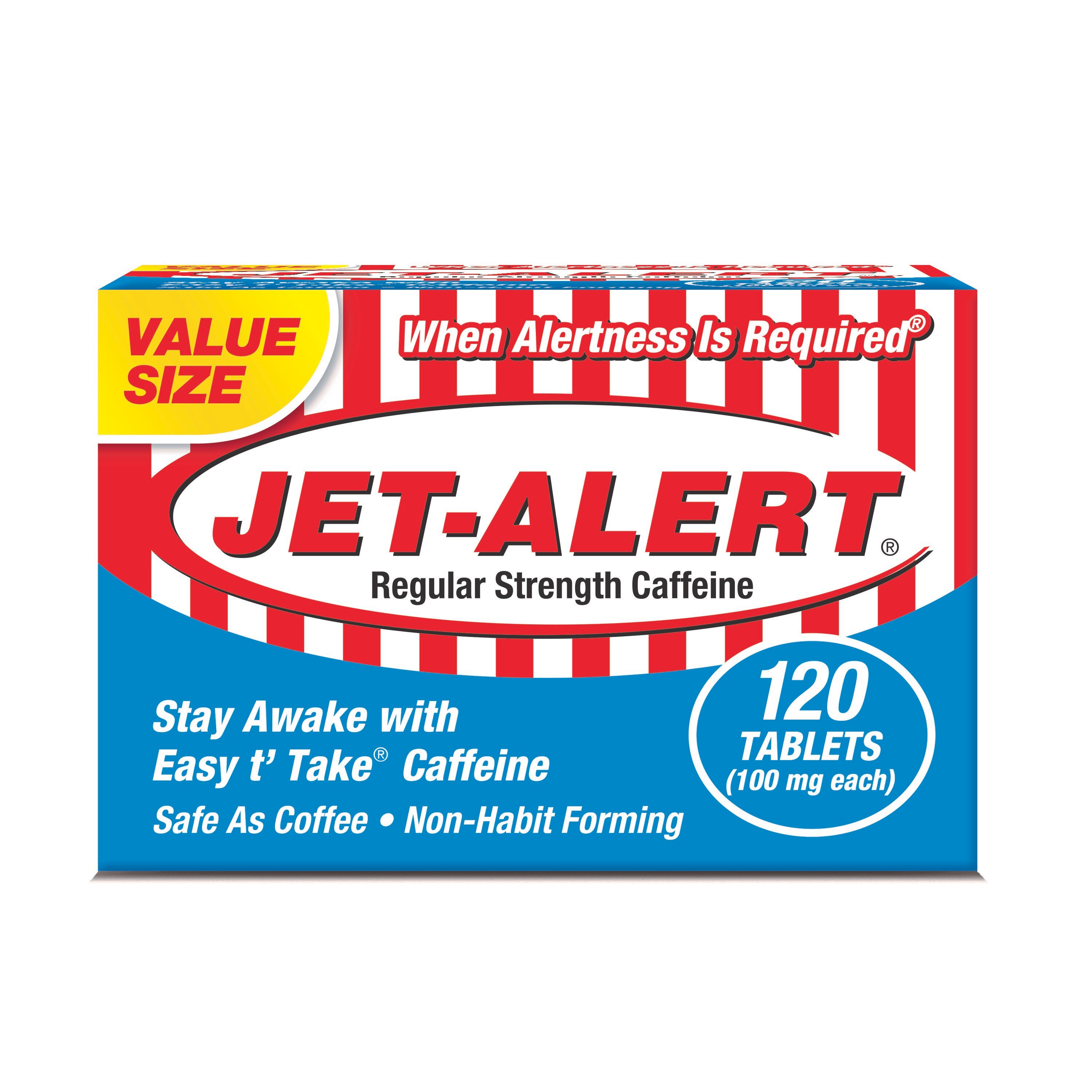 Jet-Alert Regular Strength 100 mg Caffeine Tablet, 120 CT