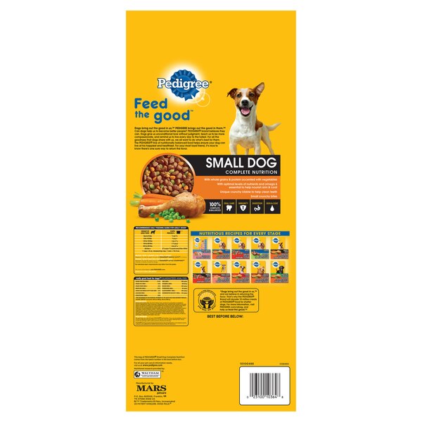 Pedigree Adult Small Dog Roasted Chicken, Rice & Vegetable Flavor Dry Dog Food, 3.5 Lbs