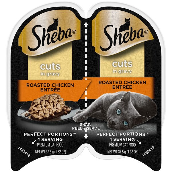 Sheba Perfect Portions Wet Cat Food Pate, Roasted Chicken Entree, 2 Servings