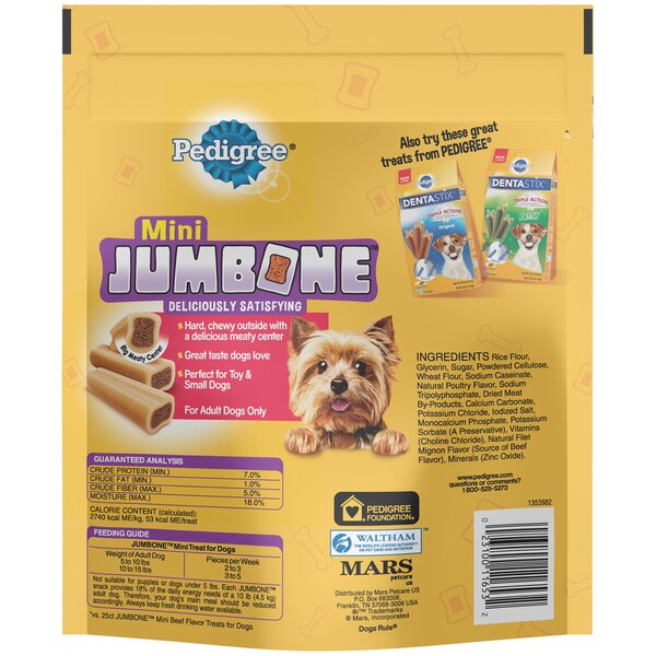 Pedigree Jumbone Real Beef Flavor Mini Dog Treats, 21 Oz