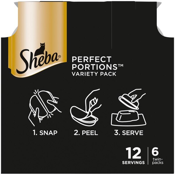 Sheba Perfect Portions Wet Cat Food, Roasted Chicken Entree & Sustainable Tuna, 12 Servings