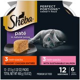 Sheba Perfect Portions Wet Cat Food Pate, Savory Chicken and Delicate Salmon Entrees, Twin Pack, thumbnail image