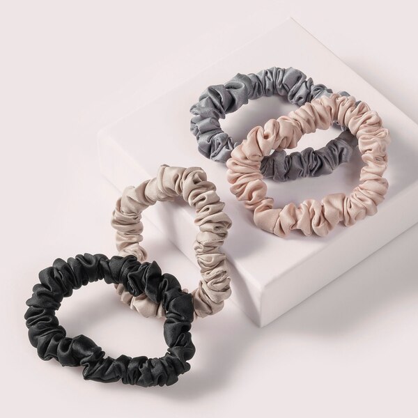 The Hair Edit Multi-Color Ruched Ribbon Scrunchies, 4CT