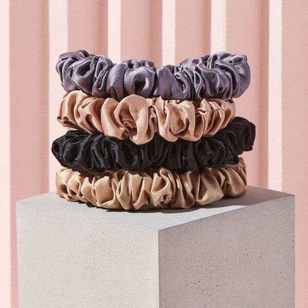 The Hair Edit Multi-Color Ruched Ribbon Scrunchies, 4CT