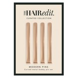 The Hair Edit Soft Modern Curved Metal Bobby Pin Set, Gold, thumbnail image