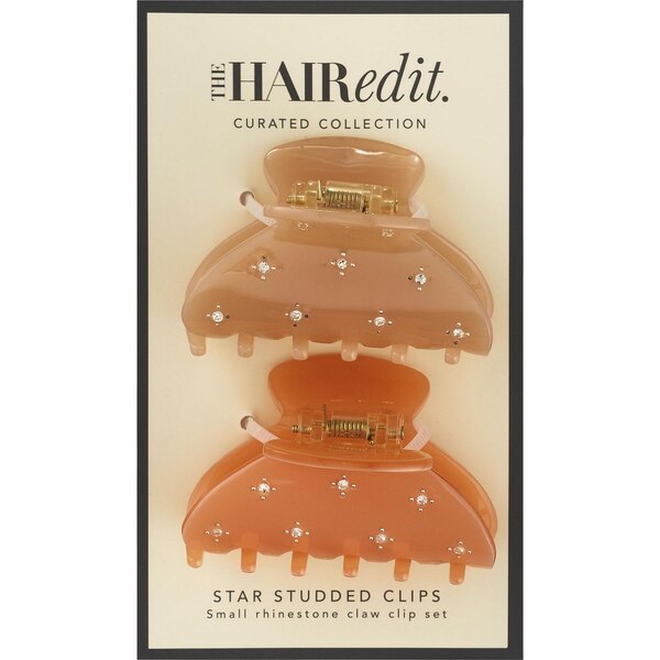 The Hair Edit Star Studded Rhinestone Claw Clips Set, 2 CT