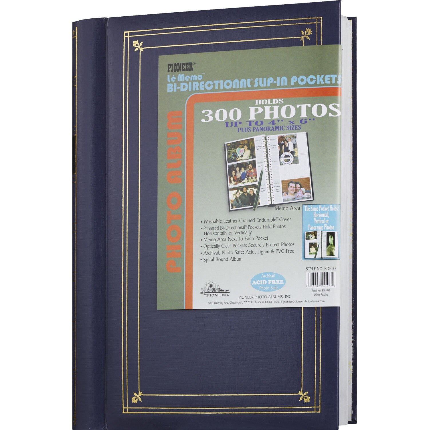 Pioneer Photo Albums Spiral Bound Album, 10" x 14", Holds 300 4x6 Photos, Assorted Colors