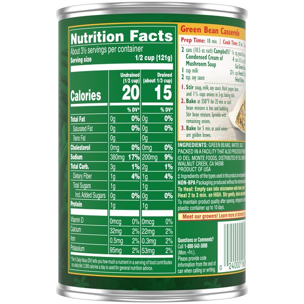 Del Monte Fresh Cut Blue Lake Green Beans, 14.5 oz