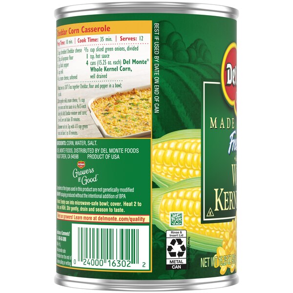 Del Monte Fresh Cut Golden Sweet Whole Kernel Corn, 15.25 oz