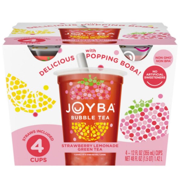 Joyba, Strawberry Lemonade Green Bubble Tea, 12 oz