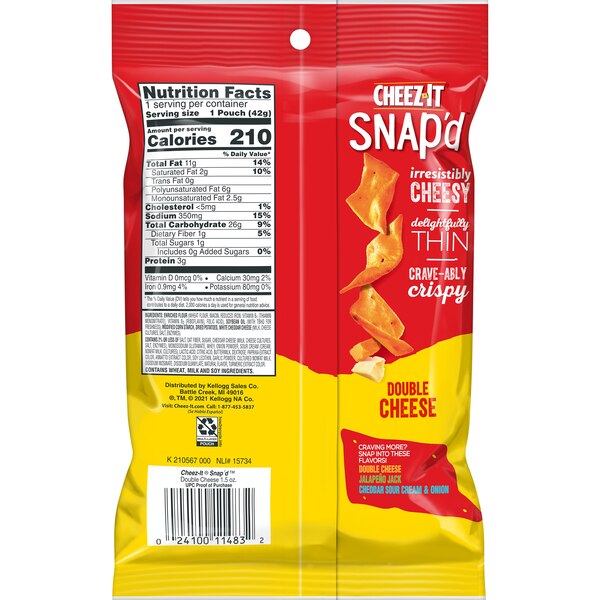 Cheez-It Snap'd Cheesy Baked Snacks, 1.5 OZ