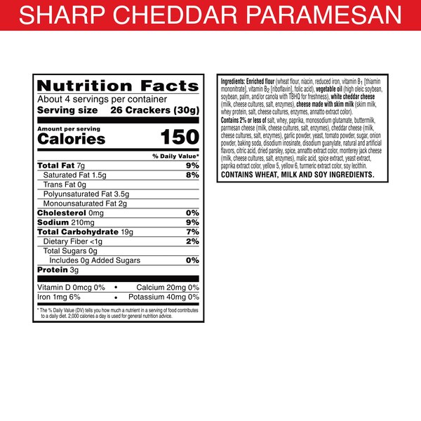 Cheez-It DUOZ Sharp Cheddar & Parmesan Cheese Crackers, 4.3 oz
