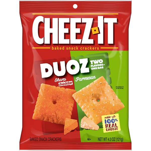 Cheez-It DUOZ Sharp Cheddar & Parmesan Cheese Crackers, 4.3 oz