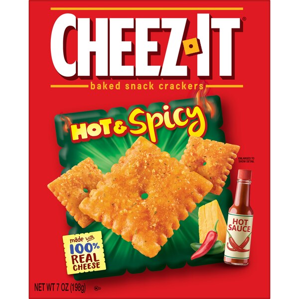 Cheez-It Baked Snack Cheese Crackers, Hot & Spicy, 7 oz