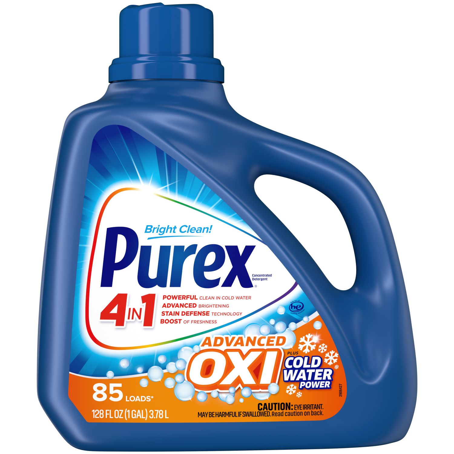 Purex Advanced Oxi + Coldwater Power Liquid Laundry Detergent, 128 oz
