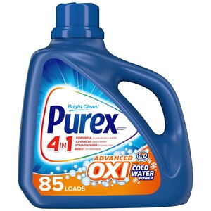 Purex Advanced Oxi + Coldwater Power Liquid Laundry Detergent, 128 oz