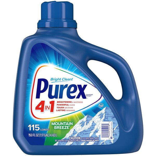Purex 4-in-1 Liquid Laundry Detergent, Mountain Breeze, 150 oz